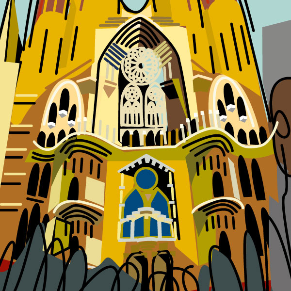 Sagrada Família de Gaudí, dibujo de Montse Noguera